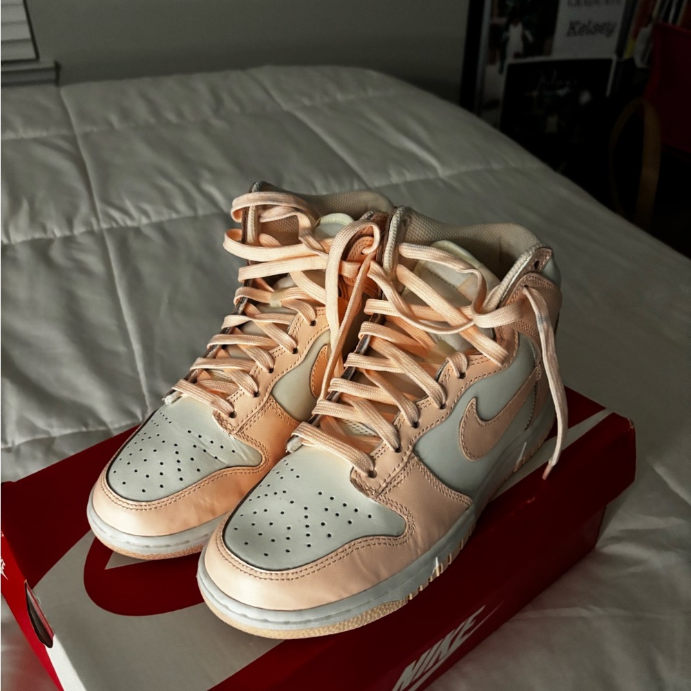 Nike Crimson and Sail Dunk High Sneakers